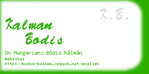 kalman bodis business card